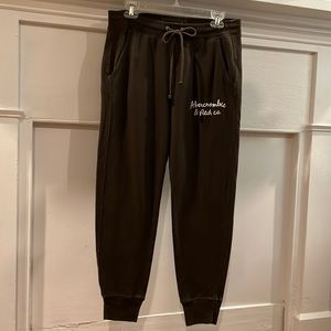 Abercrombie & Fitch Dark Olive Jogger Style Pants.  Size Medium